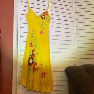Woman’s designer sun dress by Sue Wong size 6 Silk lining & rayon padded breast